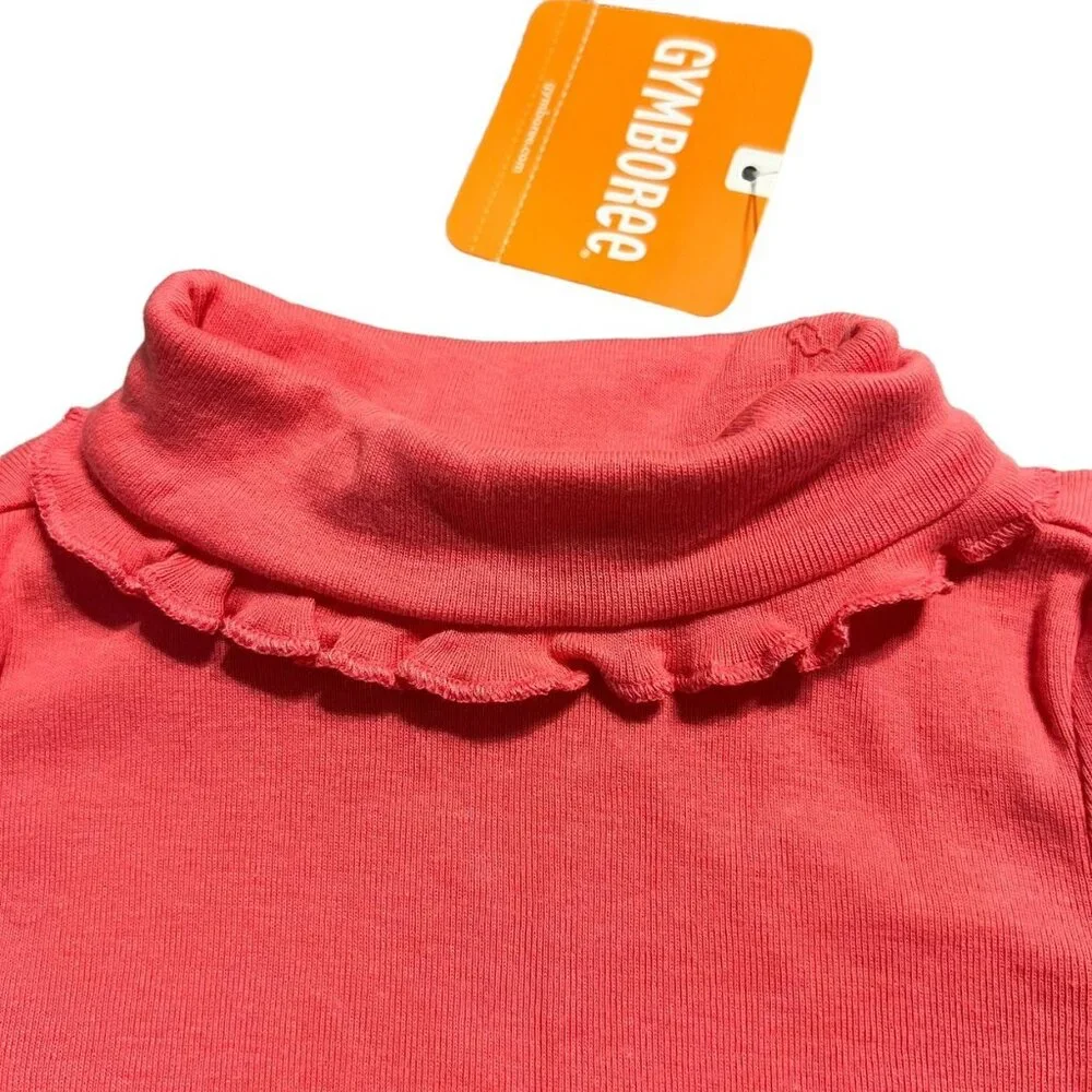 NEW Gymboree 6-12m Coral Ruffle Turtleneck Shirt